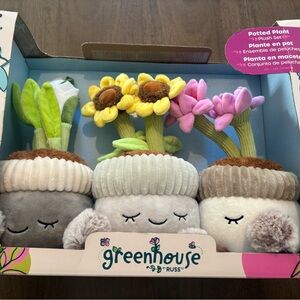 Russ Greenhouse Plush Plant Set - Gray, Cream, Pink, Yellow